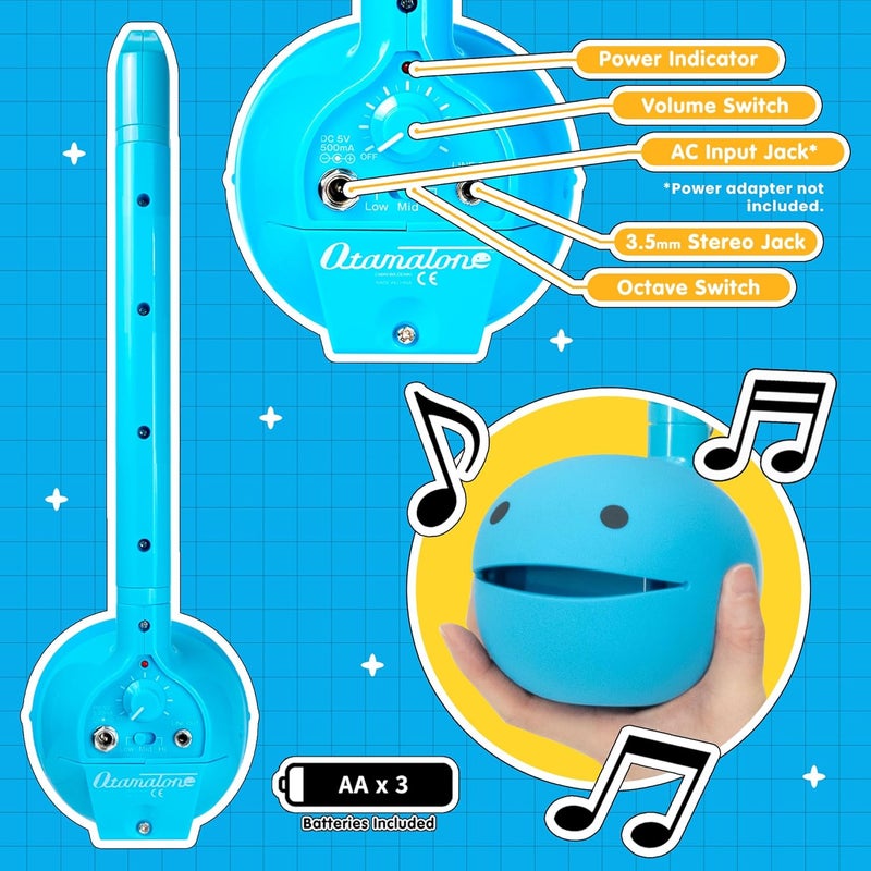 Otamatone Deluxe Electronic Musical Instrument for Adults Portable Synthesizer Digital Electric Music from Japan by Maywa Denki Cool Stuff Gifts, Blue [English Manual] - Image 4